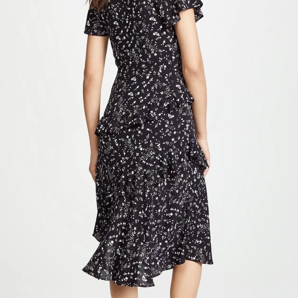 NWT Joie Orita Caviar Black Floral Dress with Ruffles - Picture 7 of 8